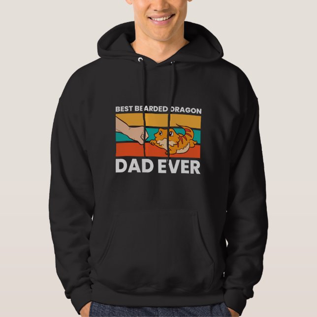 Best Bearded Dragon Dad Ever Lizard Bearded Dragon Hoodie (Framsida)