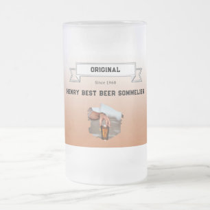 Best Beer Sommelier Brown White Gradient & Photo Frostat Ölglas