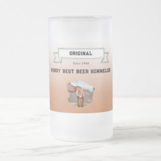 Best Beer Sommelier Brown White Gradient & Photo Frostat Ölglas