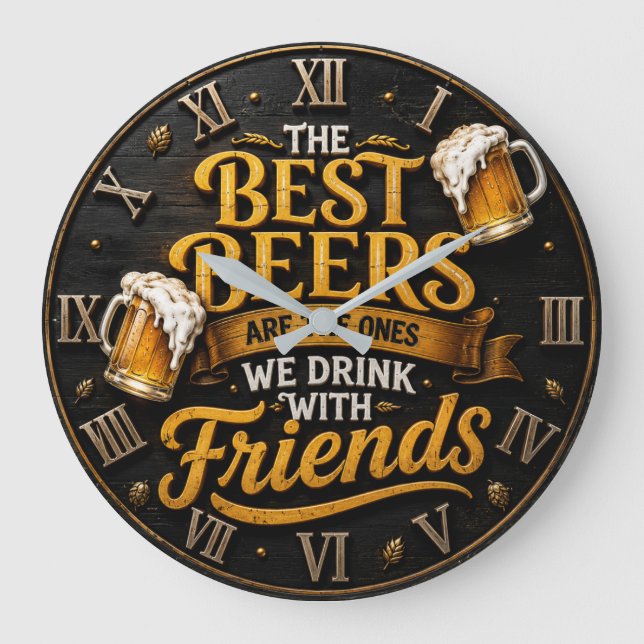 Best Beers Funny Beer Friends Man Cave Gift Stor Klocka (Framsida)