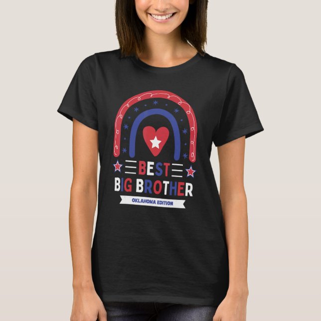 Best Big Brother Oklahoma Edition Boys Older Sibli T Shirt (Framsida)