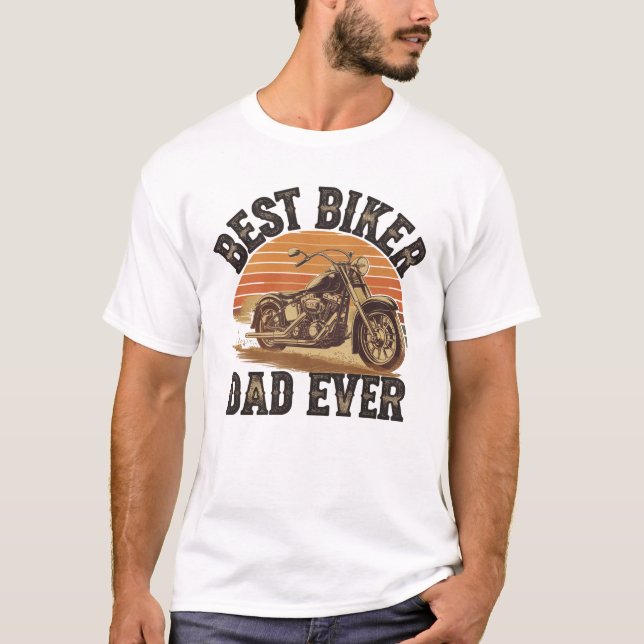 "Best Biker Dad Ever" T-shirt | Gift Dad Idea (Framsida)