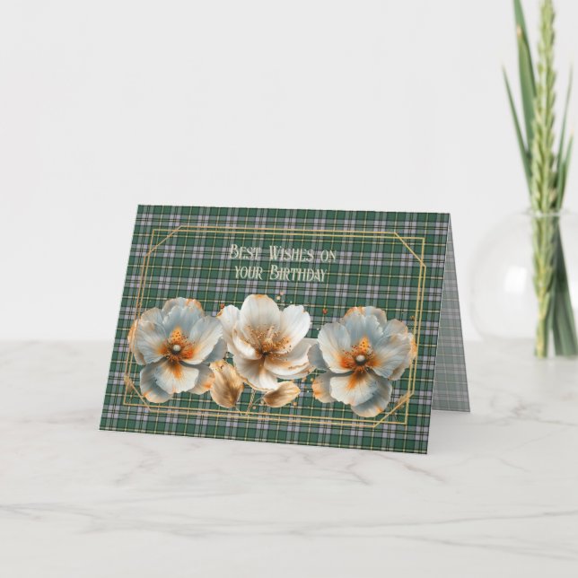 Best Birthday Wishes Cape Breton Island Tartan Kort (Framsida)