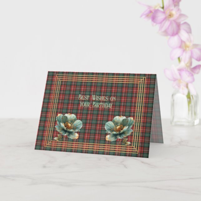 Best Birthday Wishes New Brunswick Tartan Kort (Orkide)