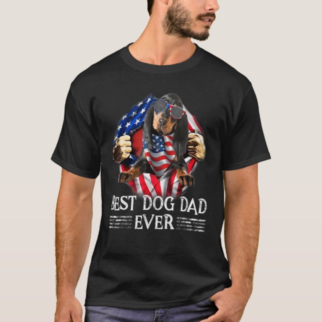 Best Black and Tan Coonhound Pappa all American Fl T Shirt (Framsida)