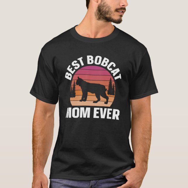 Best Bobcat Mamma Retro Animal T Shirt (Framsida)