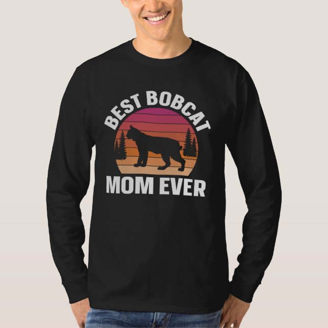 Best Bobcat Mom Retro Animal T Shirt (Framsida)