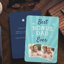 Best Bonus Pappa Aldrig Stepfather Fars dag Photo Kort