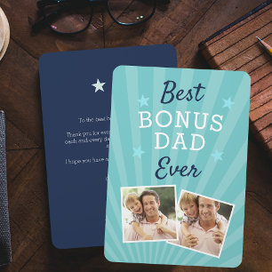 Best Bonus Pappa Aldrig Stepfather Fars dag Photo Kort