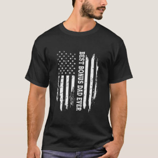 Best Bonus Pappa Alltid Amerikanska Flagga Fars da T Shirt