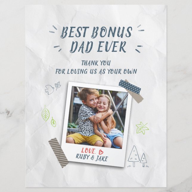 Best Bonus Pappa Fars dag Kids Photo (Framsida)