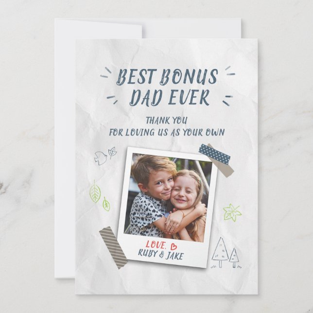 Best Bonus Pappa Fars dag Photo Julkort (Framsida)