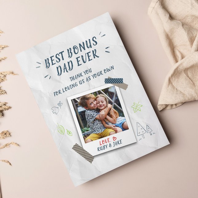 Best Bonus Pappa Fars dag Stepdad Anpassningsbar P Julkort (Skapare uppladdad)