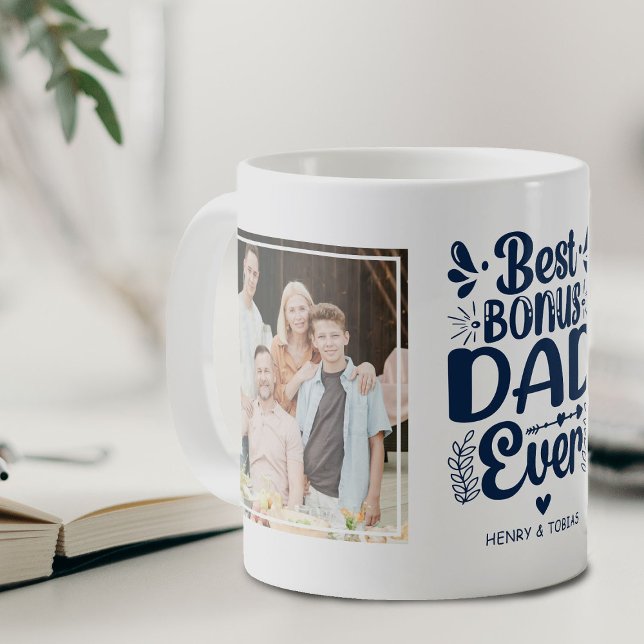 Best Bonus Pappa någonsin 2 Photo Keepsaké Kaffemugg (Skapare uppladdad)
