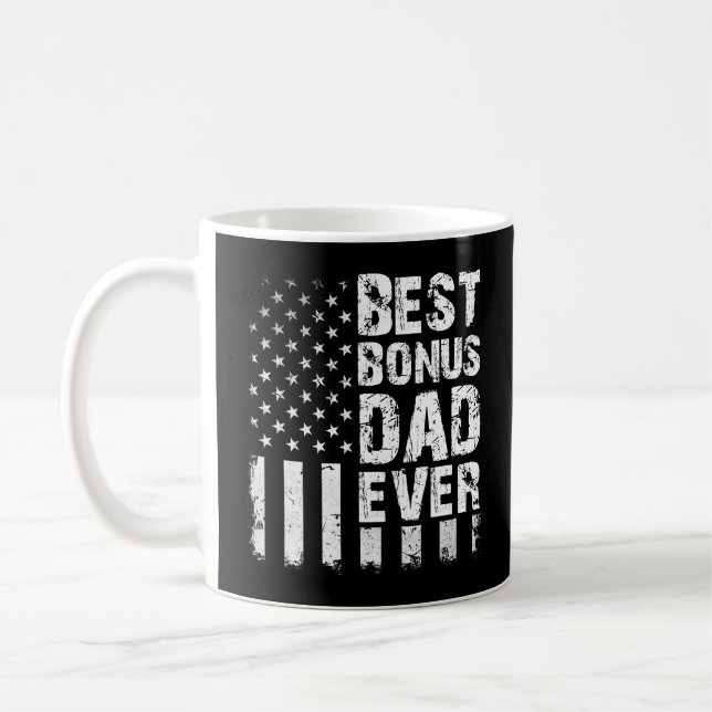 Best Bonus Pappa någonsin American Flagga Kaffemugg (Vänster)