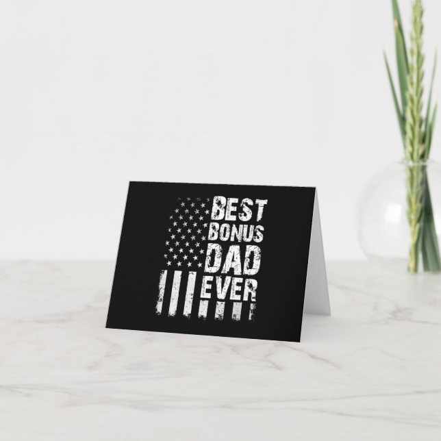 Best Bonus Pappa någonsin American Flagga Kort (Framsida)