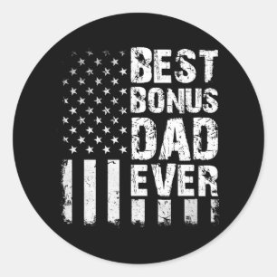 Best Bonus Pappa någonsin American Flagga Runt Klistermärke