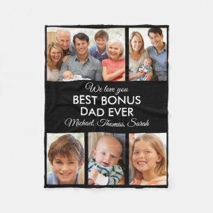 Best Bonus Pappa någonsin Photo Collage Fars dag Fleecefilt