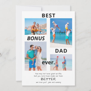 Best Bonus Pappa någonsin Stepdad 4 Photo Fars dag Julkort
