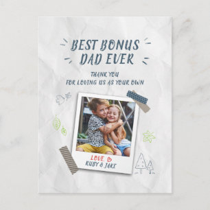 Best Bonus Pappa Stepdad Anpassningsbar Photo Vykort