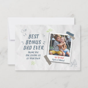 Best Bonus Pappa Stepdad Kids Photo Anpassningsbar Anteckningskort