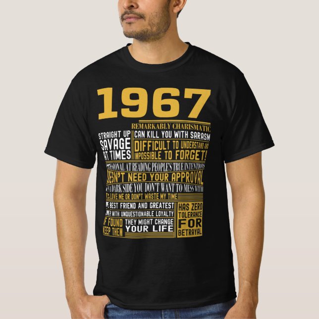 Best Born 1967 Facts for Manar, Womens, Bday Gif T Shirt (Framsida)