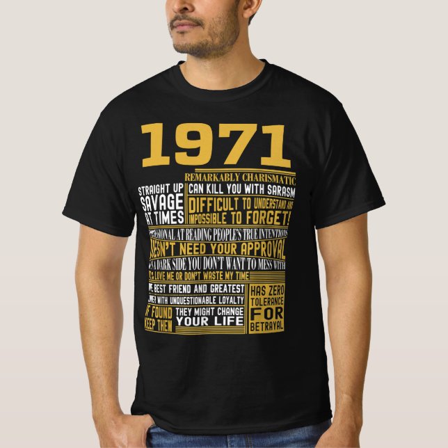 Best Born 1971 Facts for Manar, Womens, Bday Gif T Shirt (Framsida)