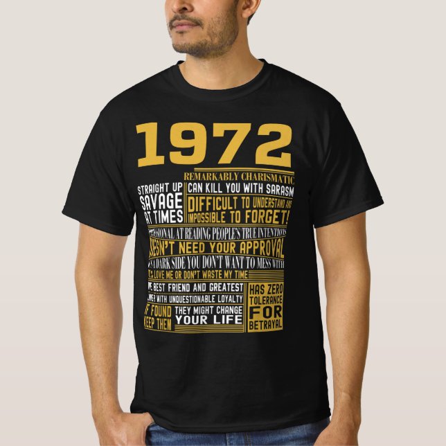 Best Born 1972 Facts for Manar, Womens, Bday Gif T Shirt (Framsida)