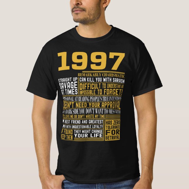 Best Born 1997 Facts for Manar, Womens, Bday Gif T Shirt (Framsida)