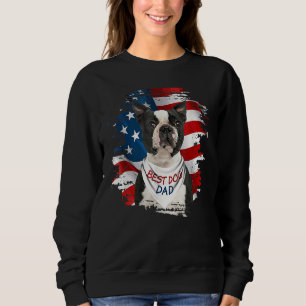 Best Boston Terrier Hund Cute USA flagga Lycklig F T Shirt