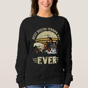Best Boston Terrier Pappa Now Sunset Retro Far T Shirt