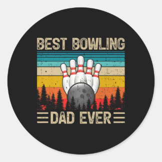 Best Bowling Pappa någonsin Fars dag Runt Klistermärke