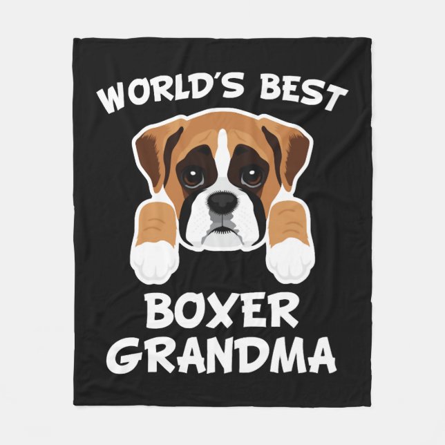 Best Boxer Grandma Hund Granddog Fleecefilt (Framsidan)
