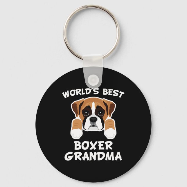 Best Boxer Grandma Hund Granddog Nyckelring (Framsida)