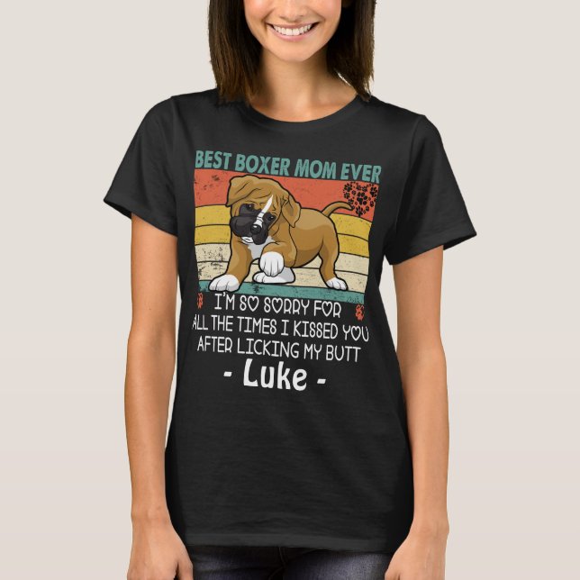 Best Boxer Mamma Anpassningsbar Hund Mamma Personl T Shirt (Framsida)