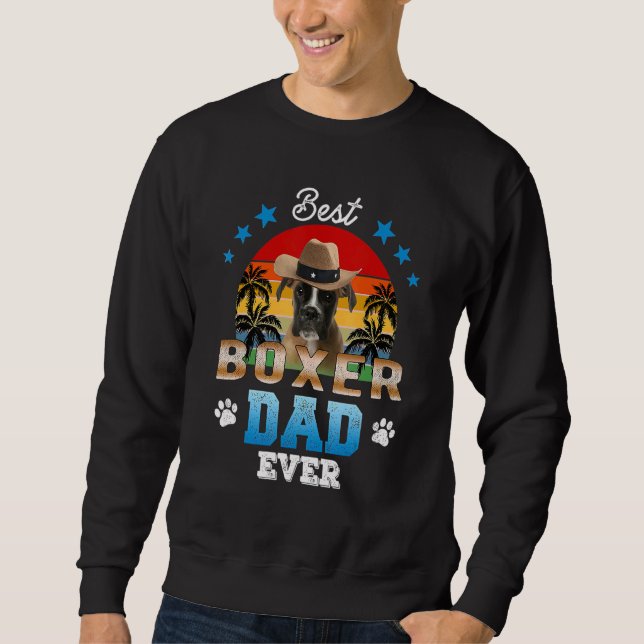 Best Boxer Pappa Alltid Bästa Pappa Hund Manar Lång Ärmad Tröja (Framsida)