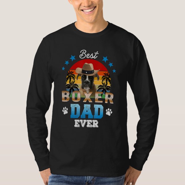 Best Boxer Pappa Alltid Bästa Pappa Hund Manar T Shirt (Framsida)