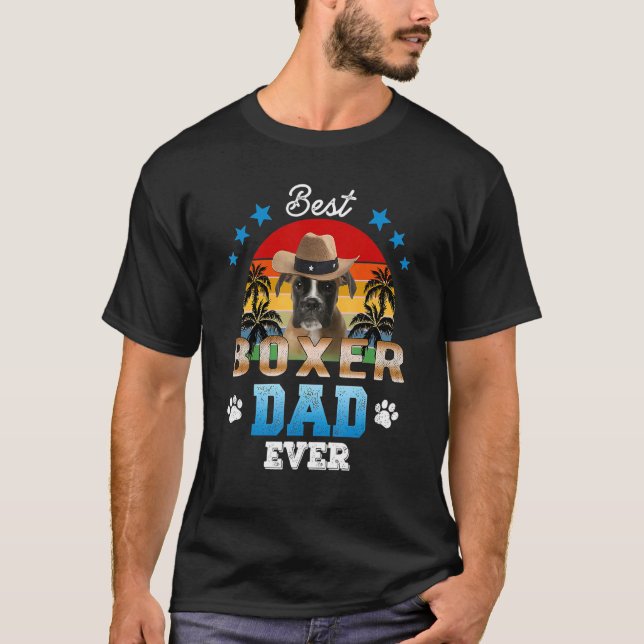 Best Boxer Pappa Alltid Bästa Pappa Hund Manar T Shirt (Framsida)