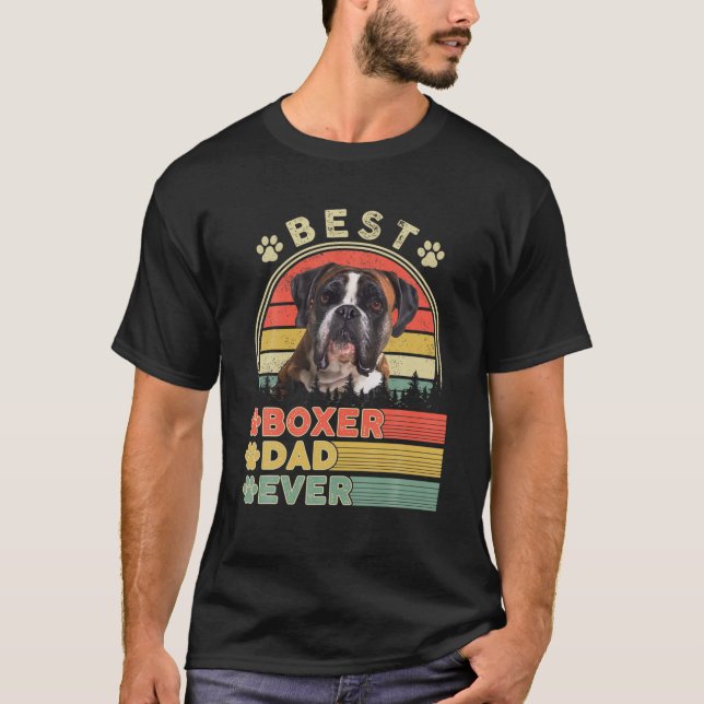 Best Boxer Pappa någonsin funny Boxer Älskare Hund T Shirt (Framsida)