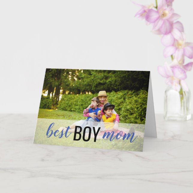Best Boy Mamma Photo Mors dag Card Kort (Orkide)