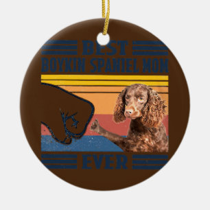 Best Boykin Spanska Mamma någonsin Rolig hund Mamm Julgransprydnad Keramik