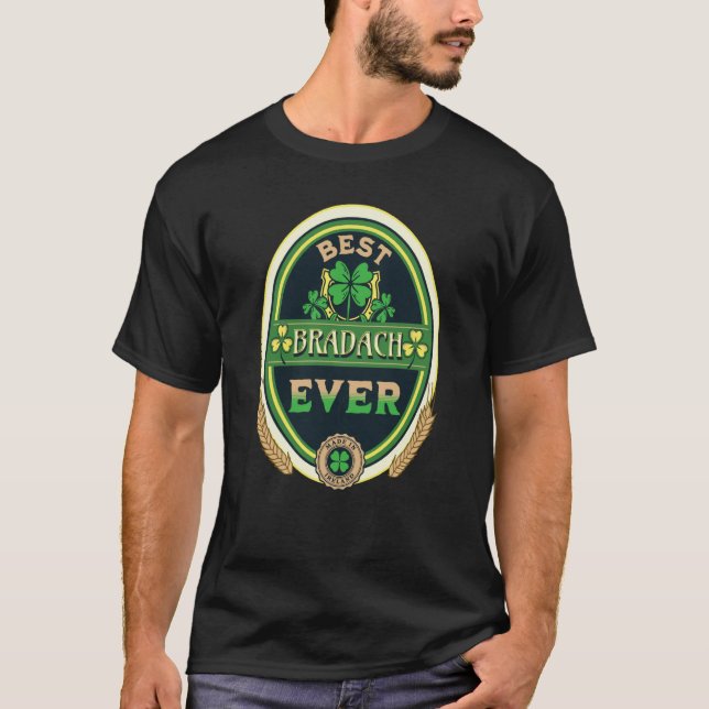 Best Bradach nånsin Personligt Namn Irish Retro Be T Shirt (Framsida)