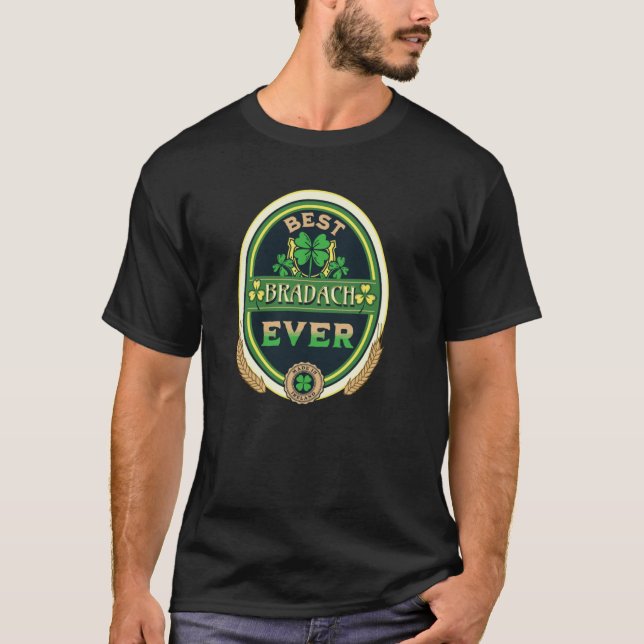 Best Bradach nånsin Personligt Namn Irish Retro Be T Shirt (Framsida)