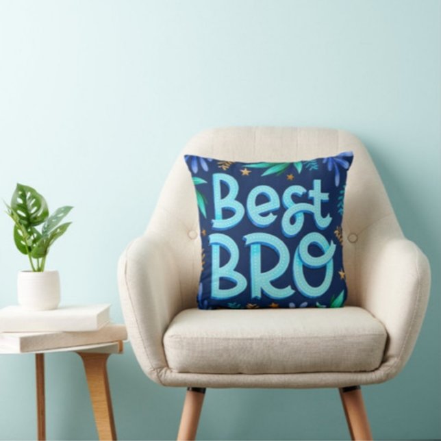 Best Bro Modern Typography dekorativ kudde (Skapare uppladdad)