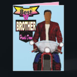 Best Brother Händer Down African American Birthday Kort<br><div class="desc">Ge i coola,  födelsedagskort till din bror,  med en afrikansk man på motorcykel,  med ord,  "Best #1 bror händer ner.</div>