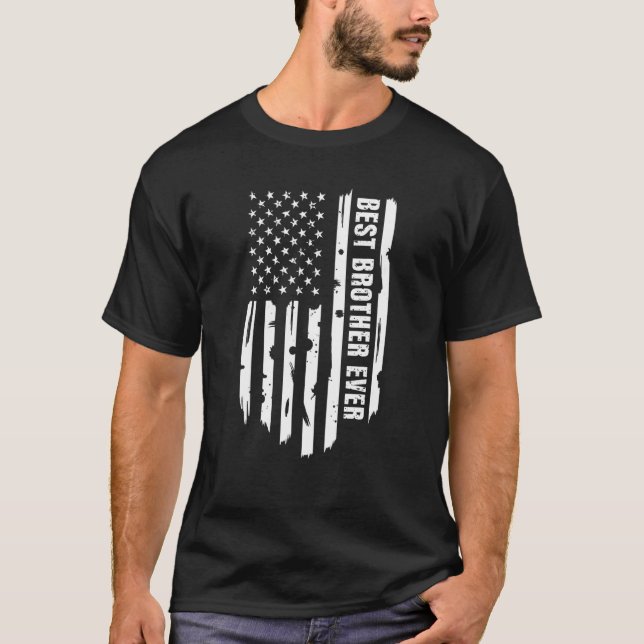 Best Brother nånsin Teenager USA flagga Older Sysk T Shirt (Framsida)