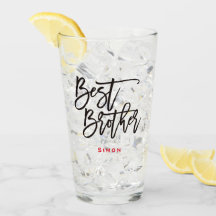 Best Brother Snyggt Black Script Red Namn Gift