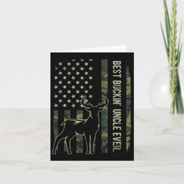 Best Buckin-morbror Aldrio American Flagga Hu Kort (Framsida)