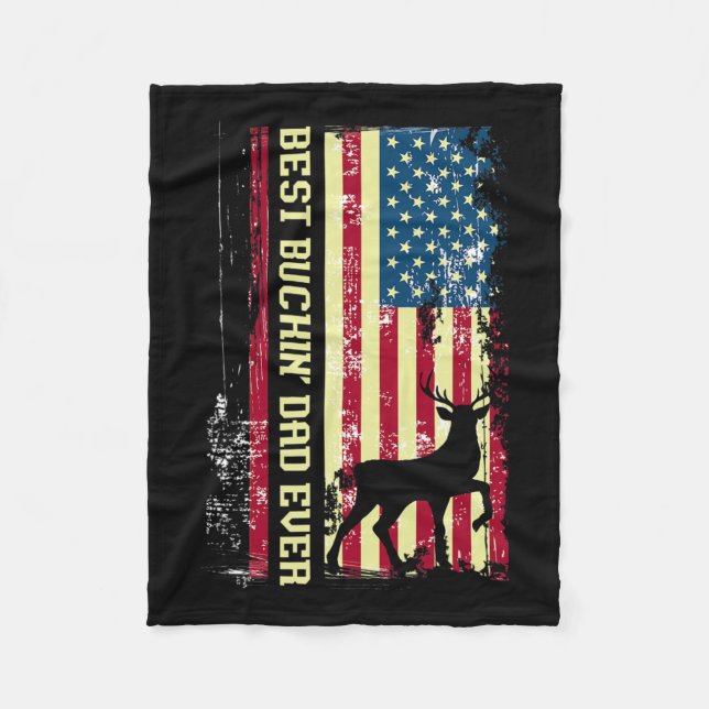 Best Buckin Pappa någonsin Patriotic Hunter Gift H Fleecefilt (Framsidan)