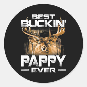 "Best Buckin" Pappy nånsin, Hjort Hunting Bucking" Runt Klistermärke